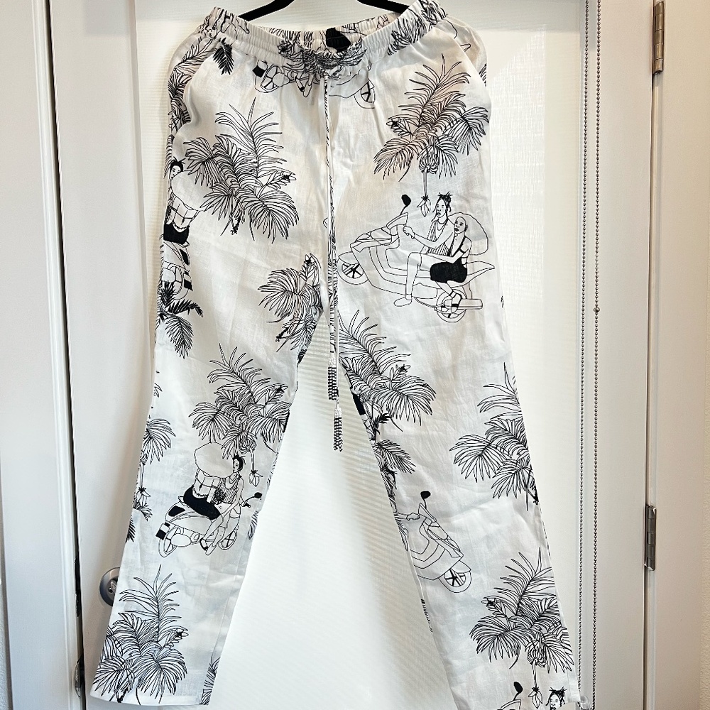 Farm Rio linen pants off-white small
